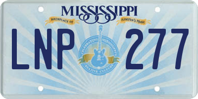 MS license plate LNP277