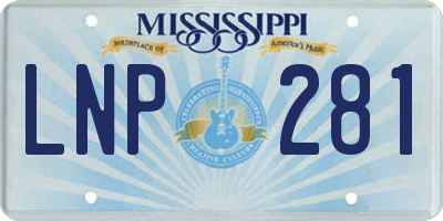 MS license plate LNP281