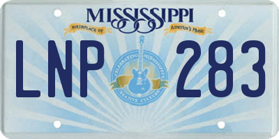 MS license plate LNP283