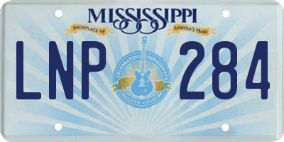 MS license plate LNP284