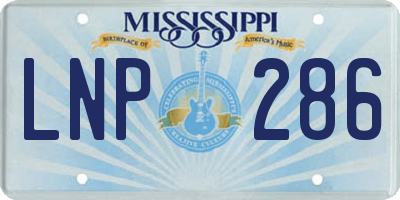 MS license plate LNP286