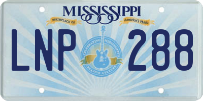 MS license plate LNP288