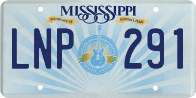 MS license plate LNP291