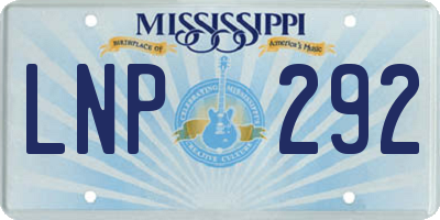 MS license plate LNP292