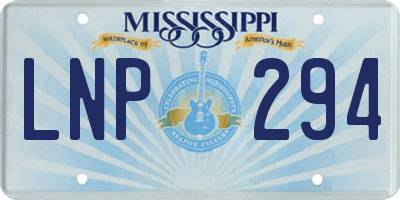 MS license plate LNP294
