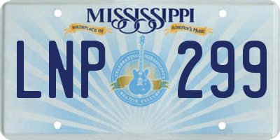 MS license plate LNP299