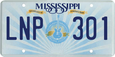 MS license plate LNP301