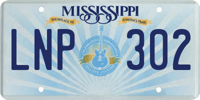 MS license plate LNP302