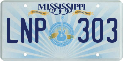 MS license plate LNP303