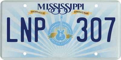 MS license plate LNP307
