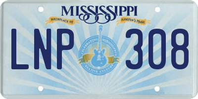 MS license plate LNP308