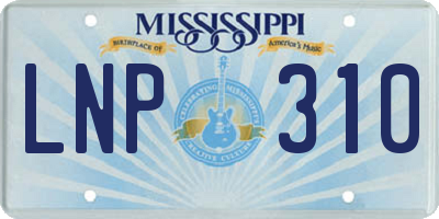 MS license plate LNP310