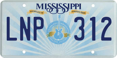 MS license plate LNP312
