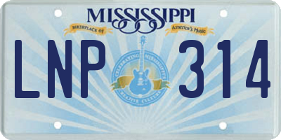 MS license plate LNP314