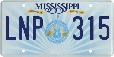 MS license plate LNP315