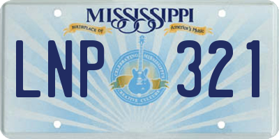 MS license plate LNP321