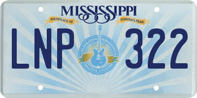 MS license plate LNP322