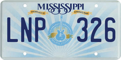MS license plate LNP326