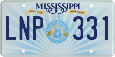MS license plate LNP331