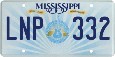 MS license plate LNP332
