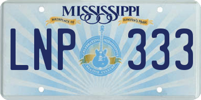 MS license plate LNP333