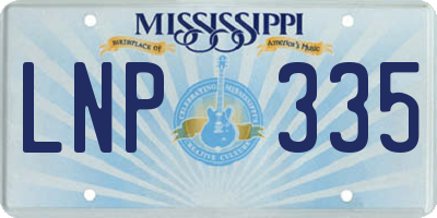 MS license plate LNP335