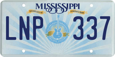 MS license plate LNP337