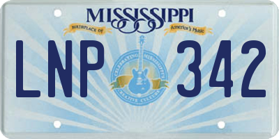 MS license plate LNP342