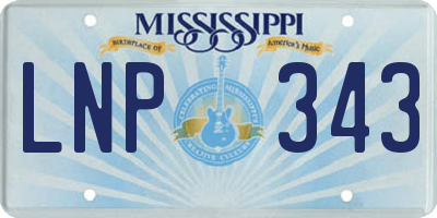 MS license plate LNP343