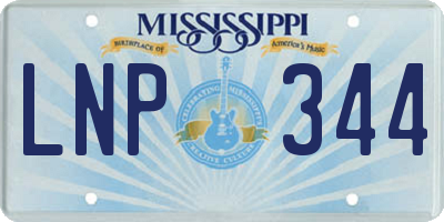 MS license plate LNP344