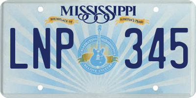 MS license plate LNP345