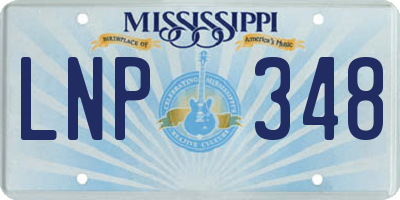 MS license plate LNP348