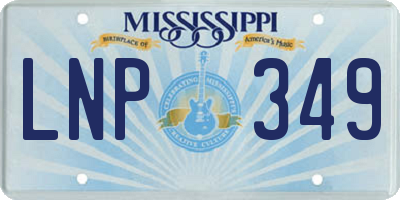 MS license plate LNP349