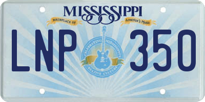 MS license plate LNP350