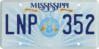 MS license plate LNP352