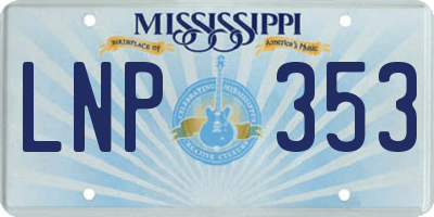MS license plate LNP353