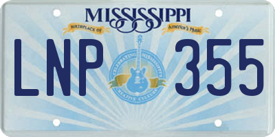 MS license plate LNP355