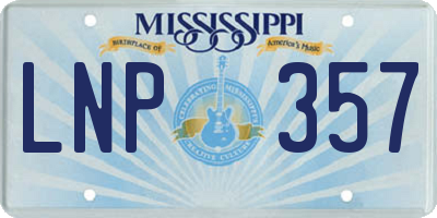 MS license plate LNP357