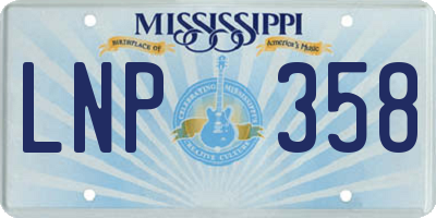 MS license plate LNP358