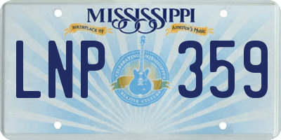 MS license plate LNP359