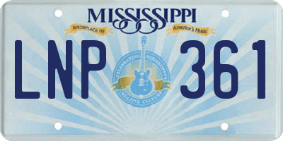 MS license plate LNP361