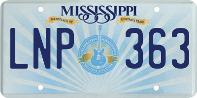 MS license plate LNP363