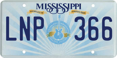 MS license plate LNP366