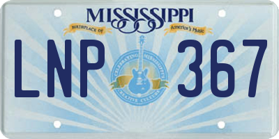 MS license plate LNP367