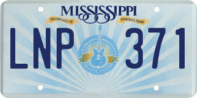 MS license plate LNP371