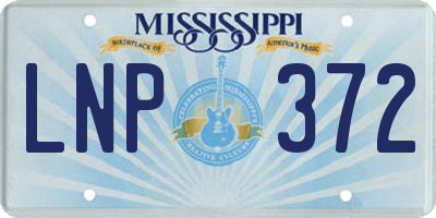 MS license plate LNP372