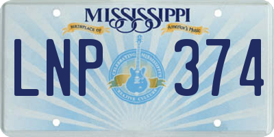 MS license plate LNP374