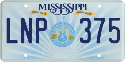 MS license plate LNP375
