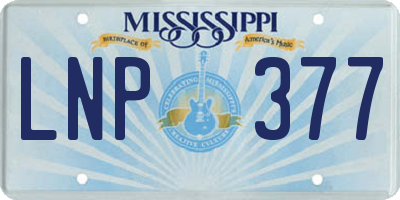 MS license plate LNP377