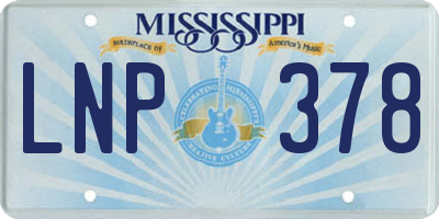 MS license plate LNP378